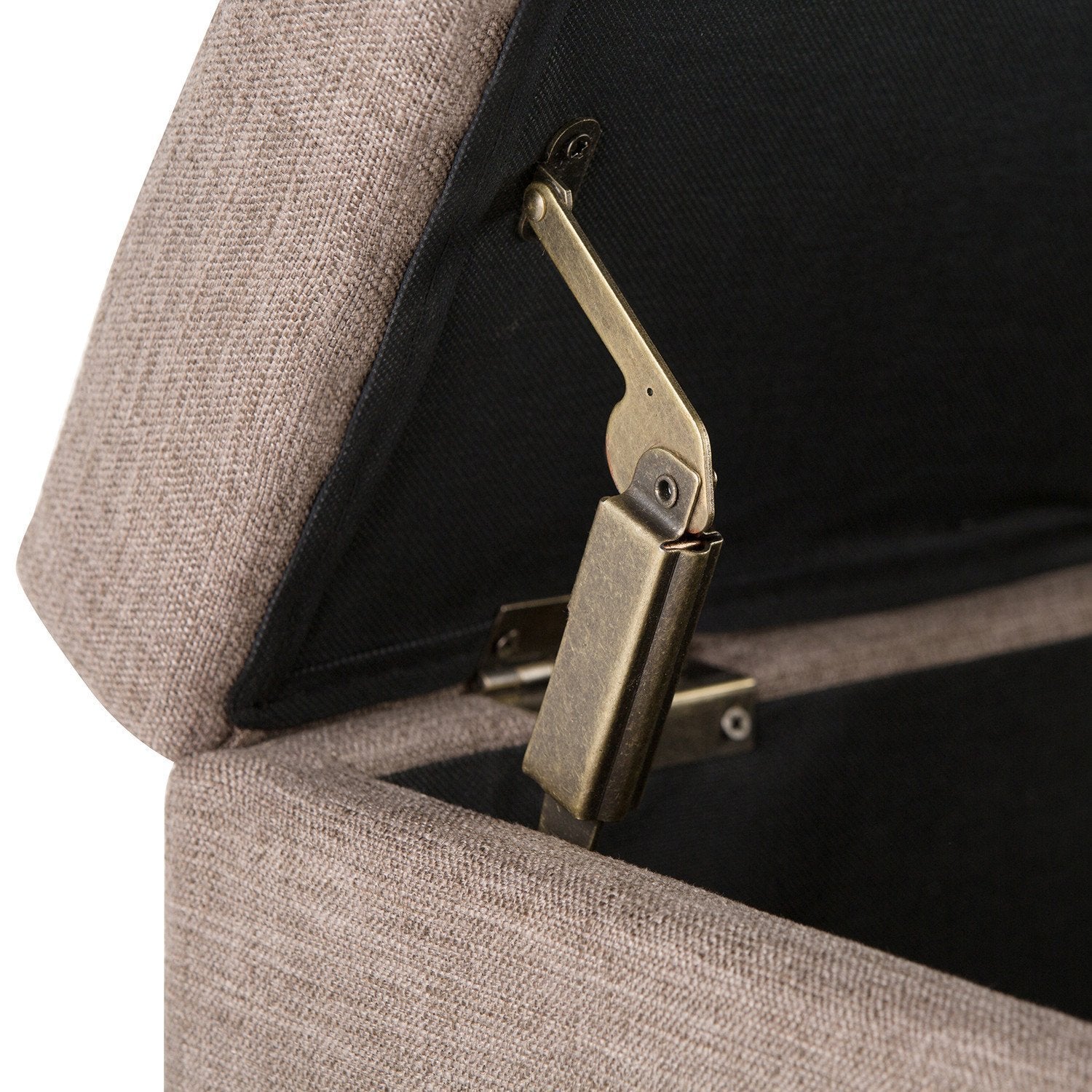 Fawn Brown Linen Style Fabric | Avalon Storage Ottoman in Linen