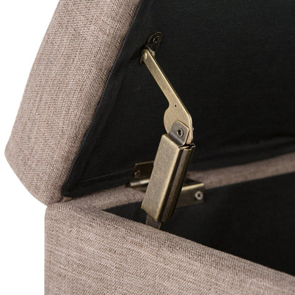 Fawn Brown Linen Style Fabric | Avalon Storage Ottoman in Linen
