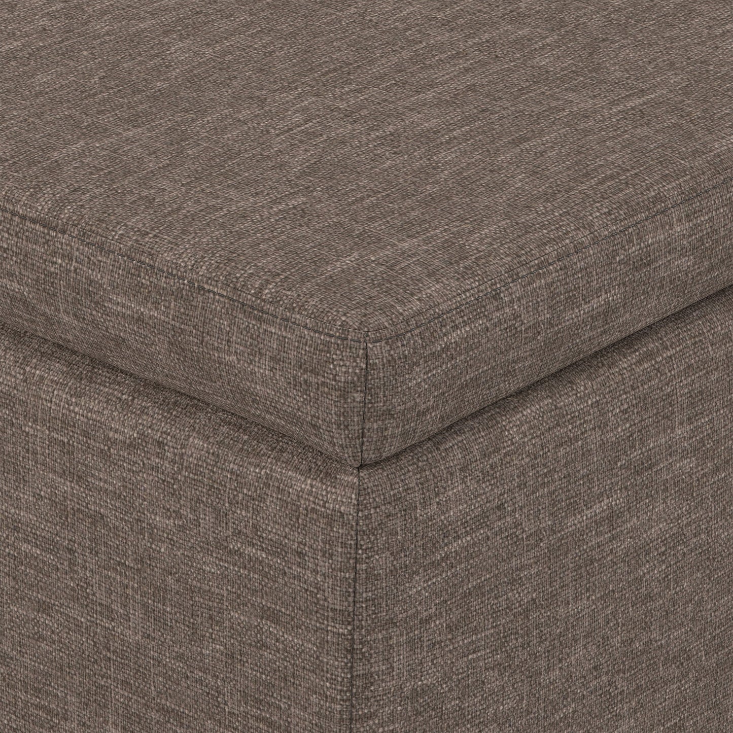 Fawn Brown Linen Style Fabric | Avalon Storage Ottoman in Linen