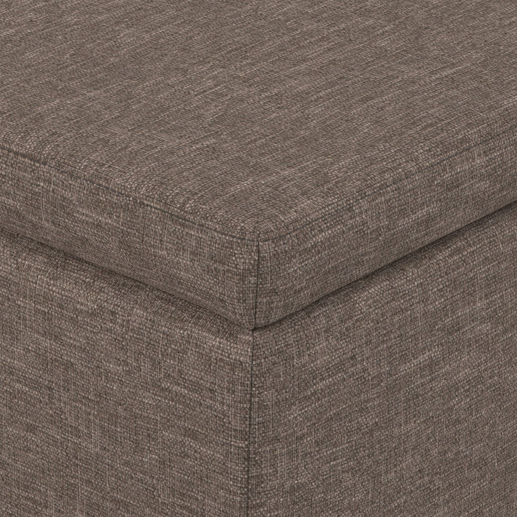Fawn Brown Linen Style Fabric | Avalon Storage Ottoman in Linen