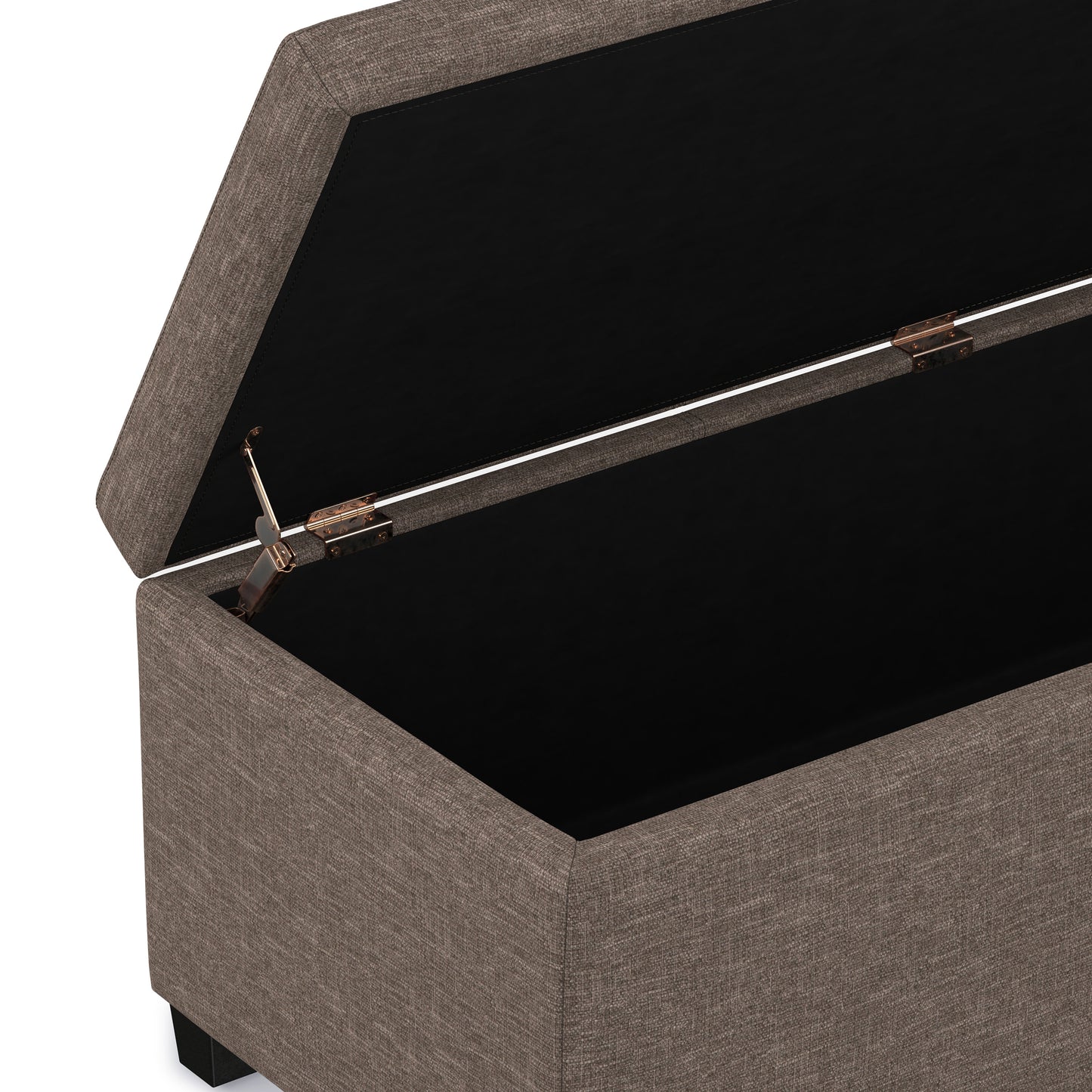 Fawn Brown Linen Style Fabric | Avalon Storage Ottoman in Linen