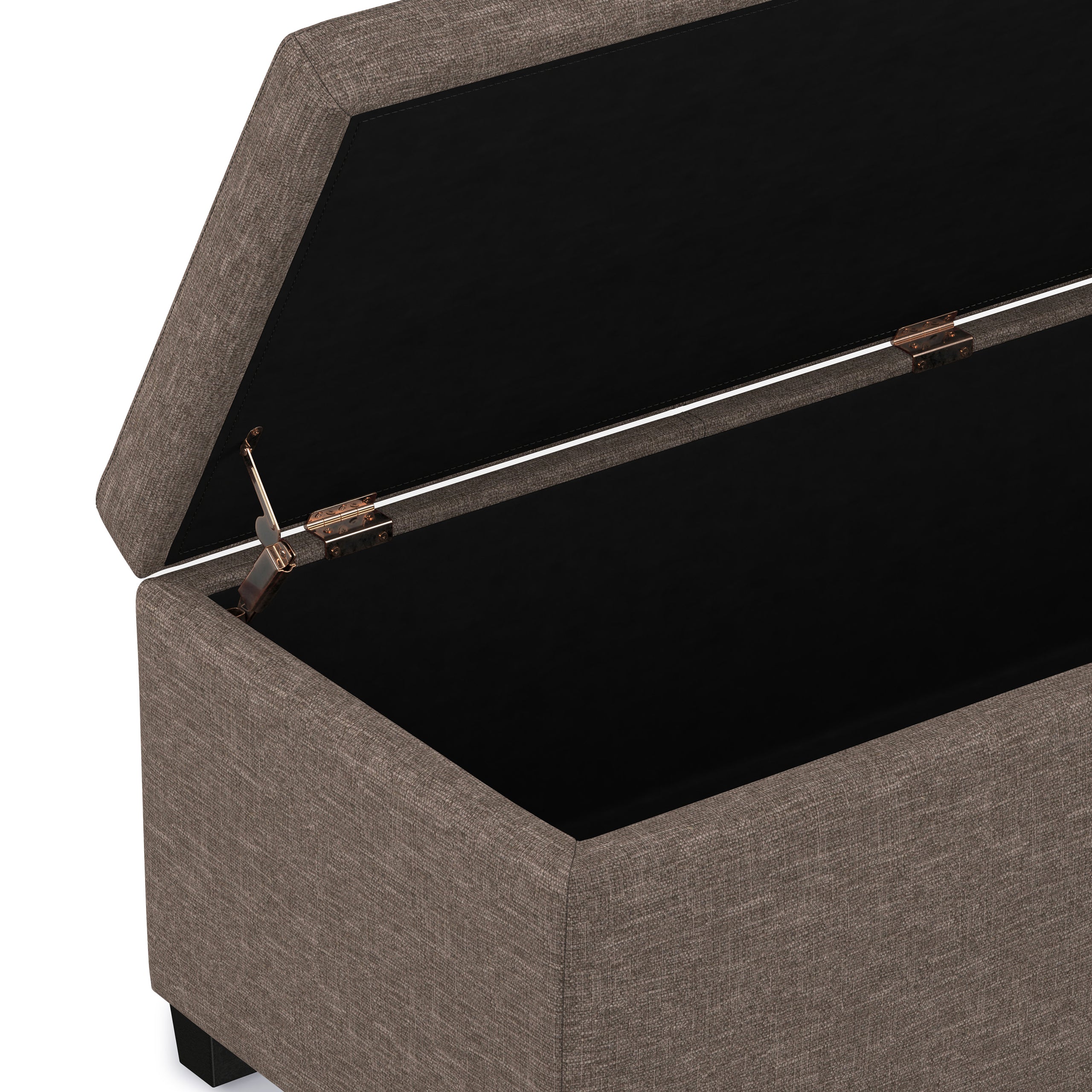 Fawn Brown Linen Style Fabric | Avalon Storage Ottoman in Linen