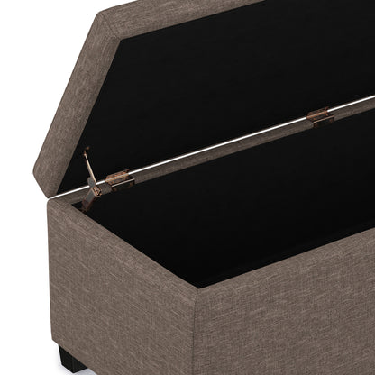 Fawn Brown Linen Style Fabric | Avalon Storage Ottoman in Linen