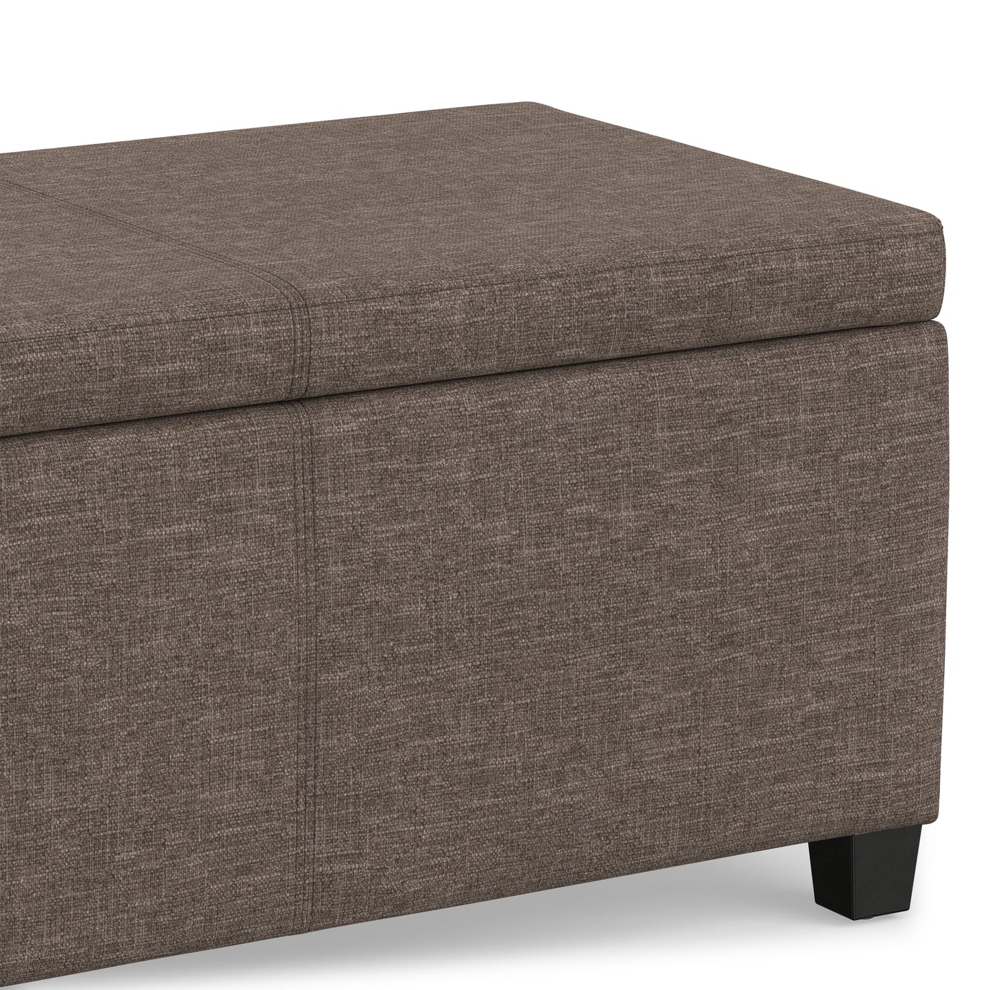 Fawn Brown Linen Style Fabric | Avalon Storage Ottoman in Linen