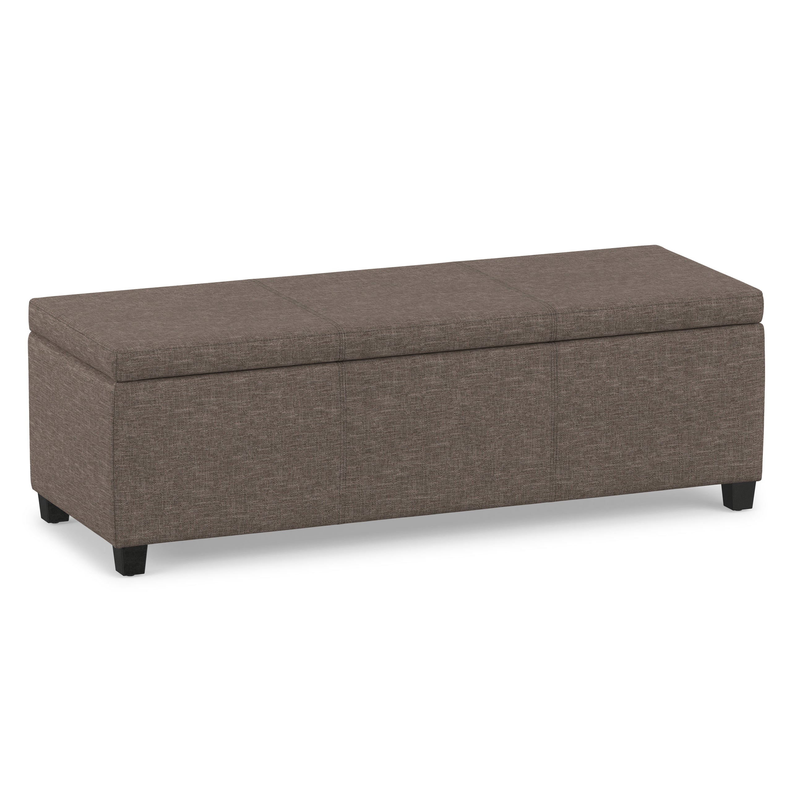 Fawn Brown Linen Style Fabric | Avalon Storage Ottoman in Linen