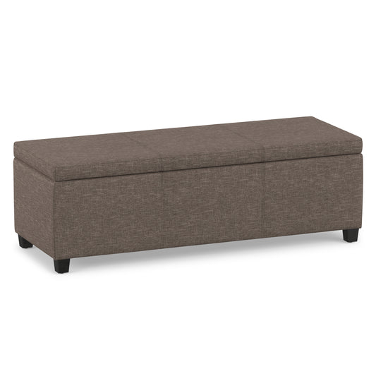 Fawn Brown Linen Style Fabric | Avalon Storage Ottoman in Linen