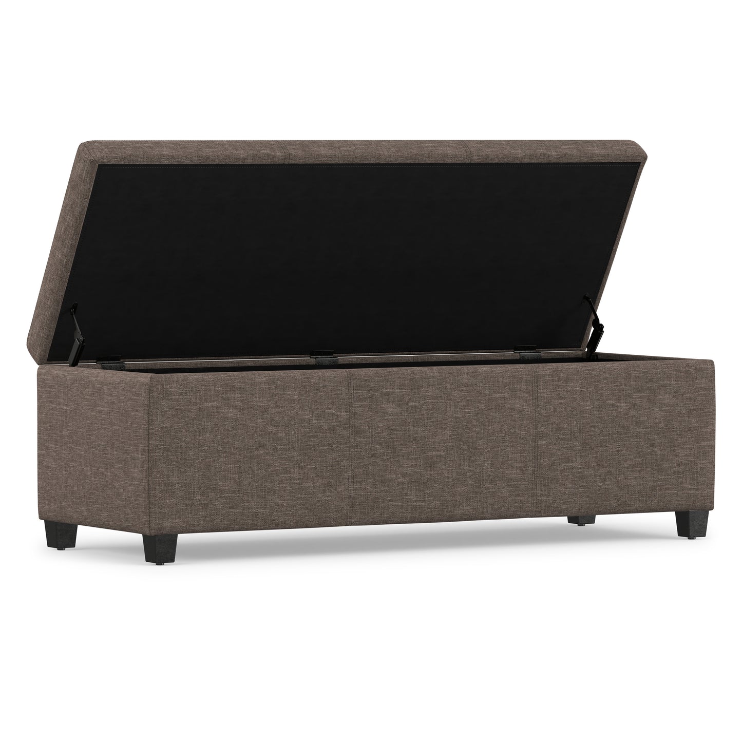 Fawn Brown Linen Style Fabric | Avalon Storage Ottoman in Linen