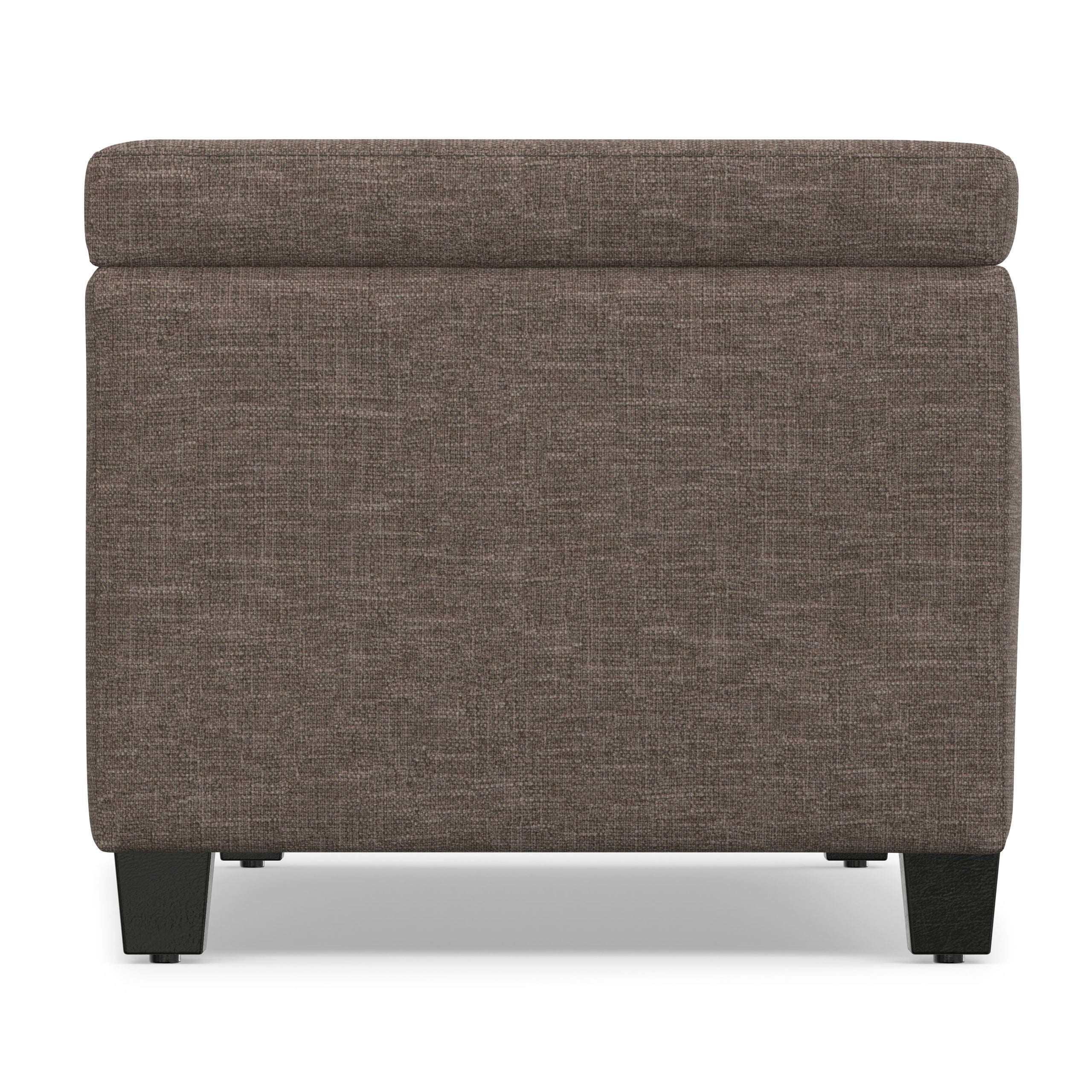 Fawn Brown Linen Style Fabric | Avalon Storage Ottoman in Linen