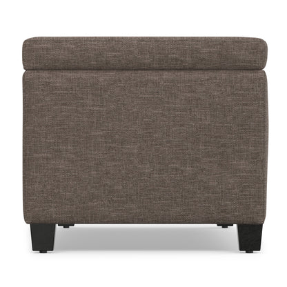 Fawn Brown Linen Style Fabric | Avalon Storage Ottoman in Linen