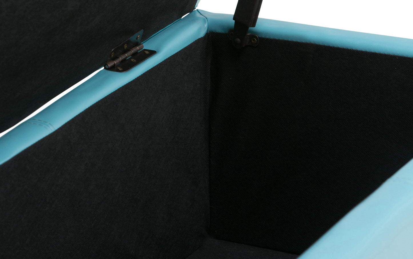 Soft Blue Vegan Leather | Avalon Storage Ottoman in Vegan Leather