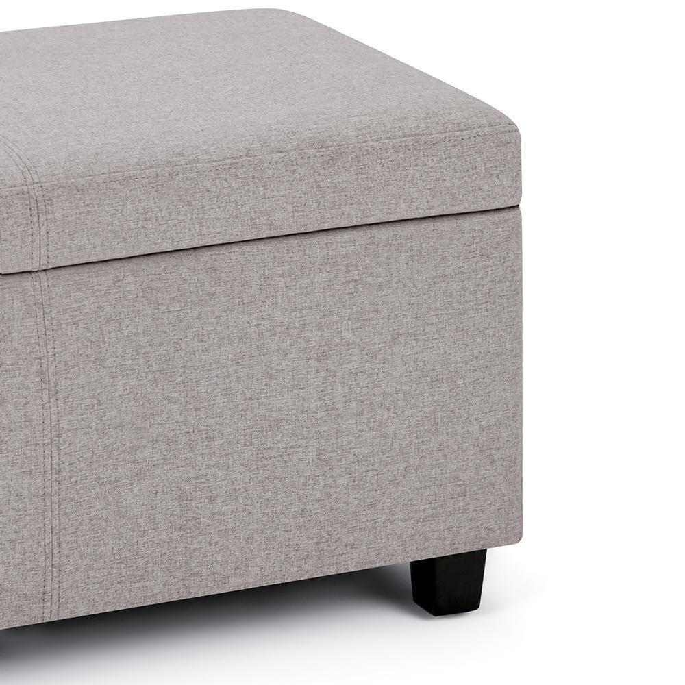 Cloud Grey Linen Style Fabric | Avalon Storage Ottoman in Linen