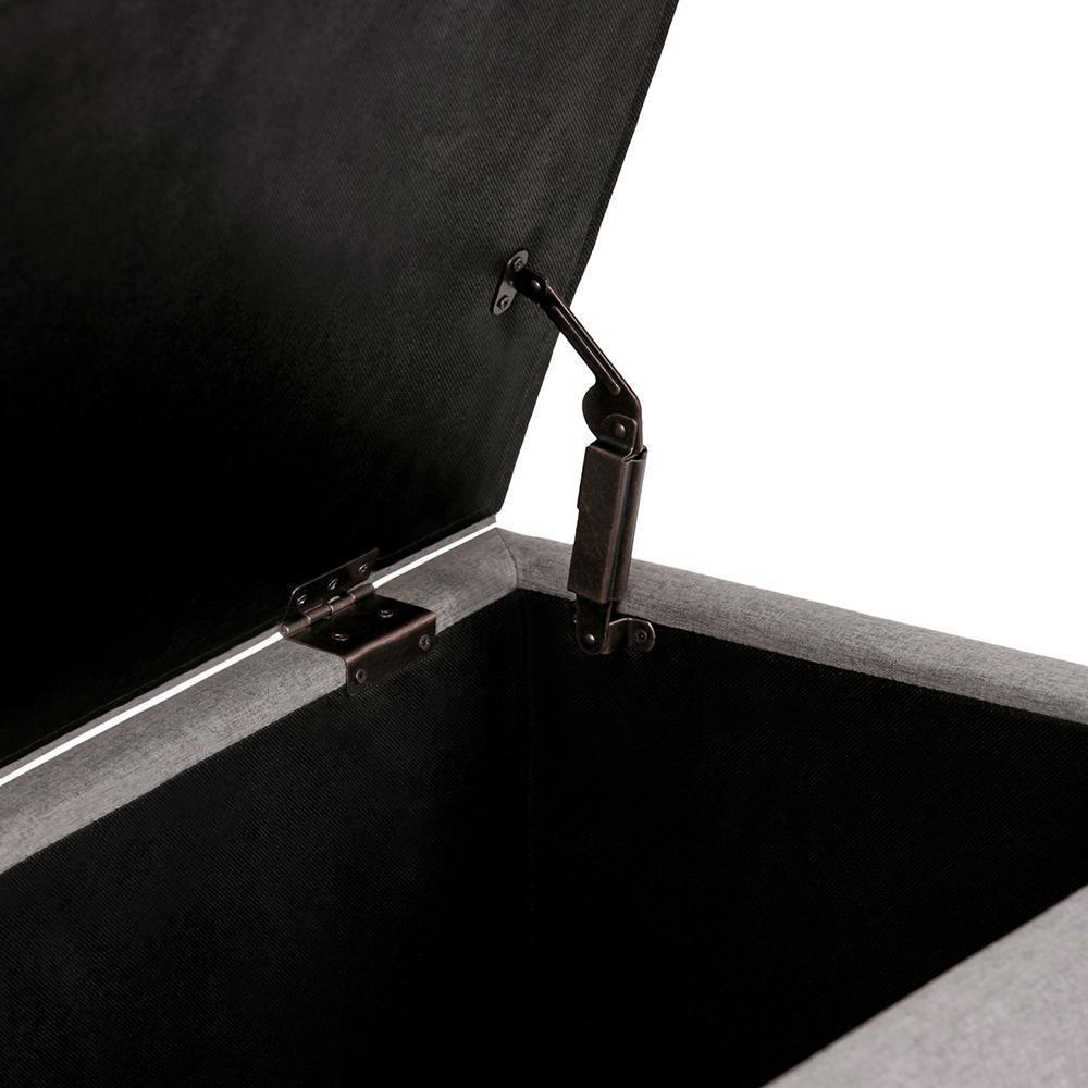 Cloud Grey Linen Style Fabric | Avalon Storage Ottoman in Linen