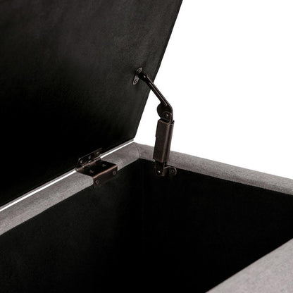 Cloud Grey Linen Style Fabric | Avalon Storage Ottoman in Linen