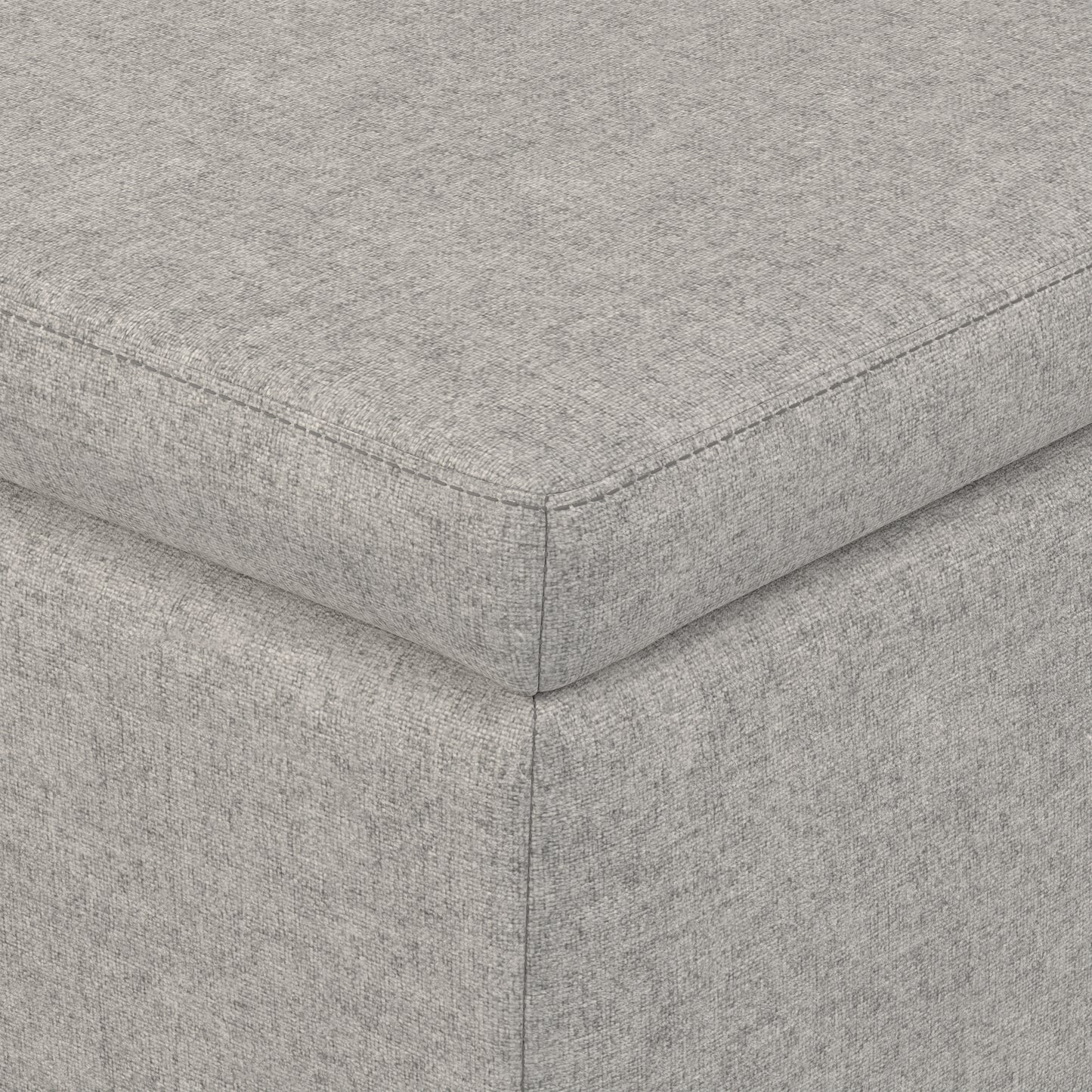 Cloud Grey Linen Style Fabric | Avalon Storage Ottoman in Linen