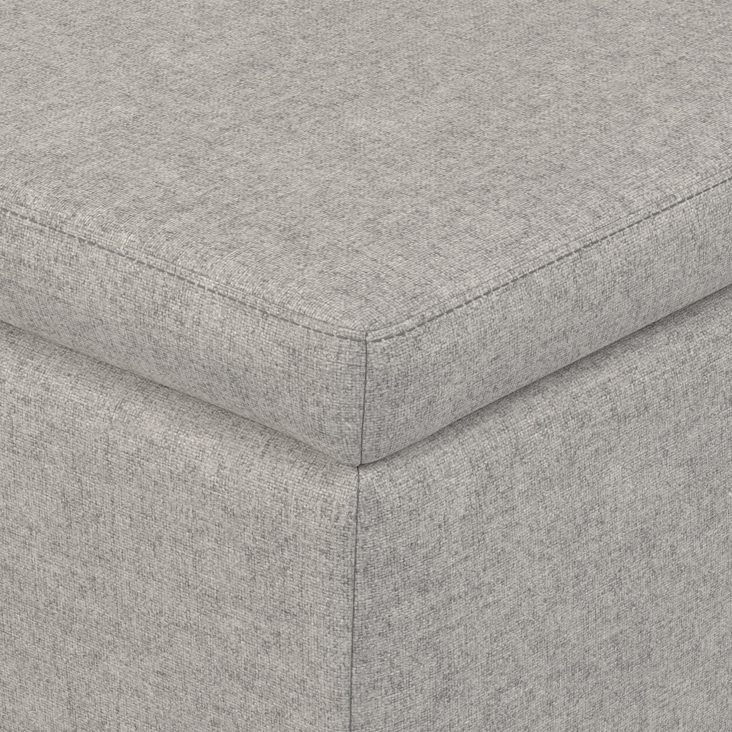 Cloud Grey Linen Style Fabric | Avalon Storage Ottoman in Linen