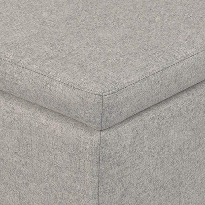 Cloud Grey Linen Style Fabric | Avalon Storage Ottoman in Linen