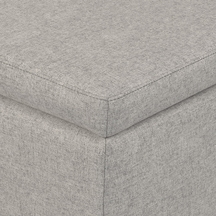 Cloud Grey Linen Style Fabric | Avalon Storage Ottoman in Linen