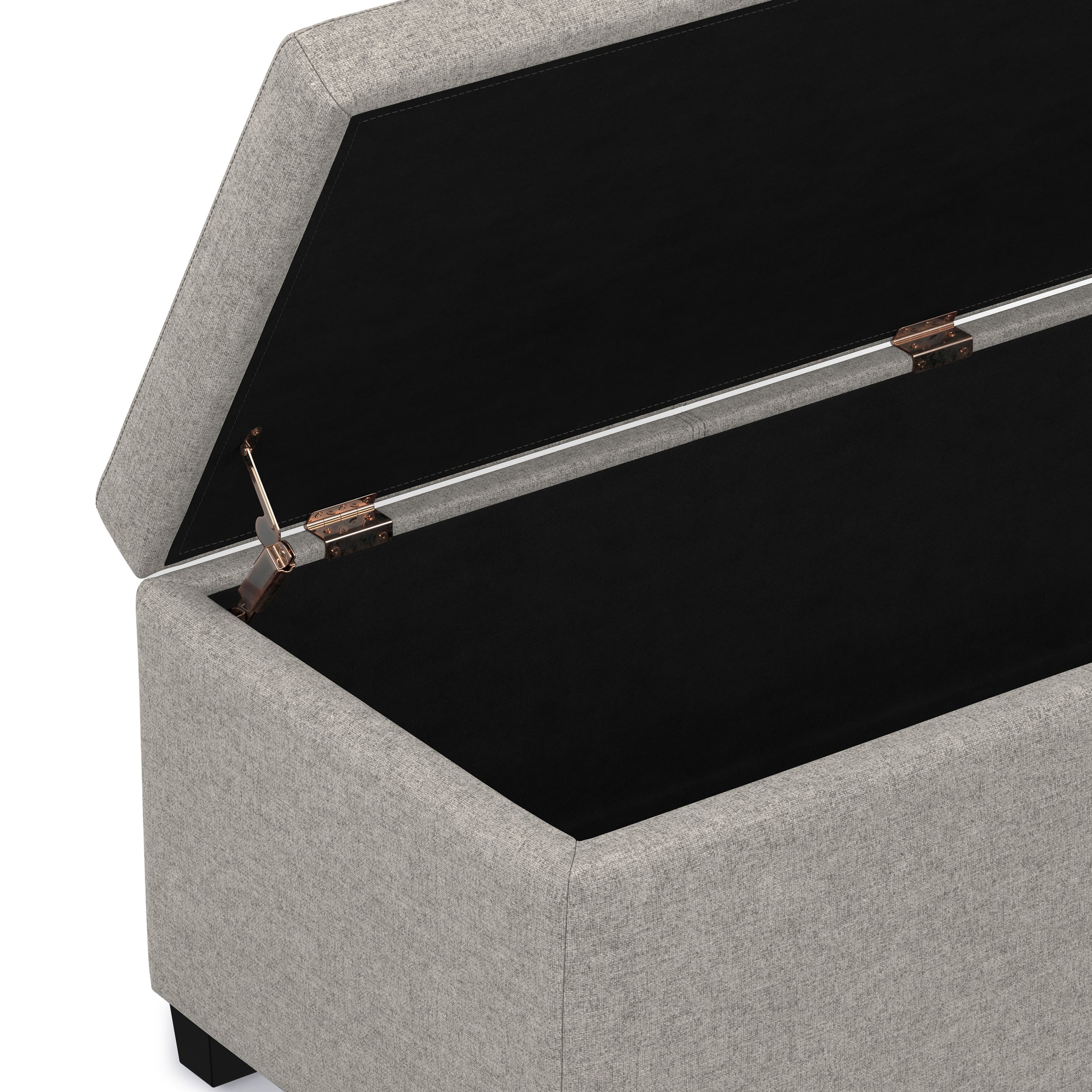 Cloud Grey Linen Style Fabric | Avalon Storage Ottoman in Linen