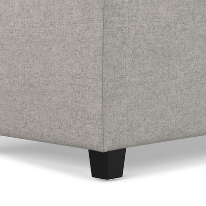 Cloud Grey Linen Style Fabric | Avalon Storage Ottoman in Linen
