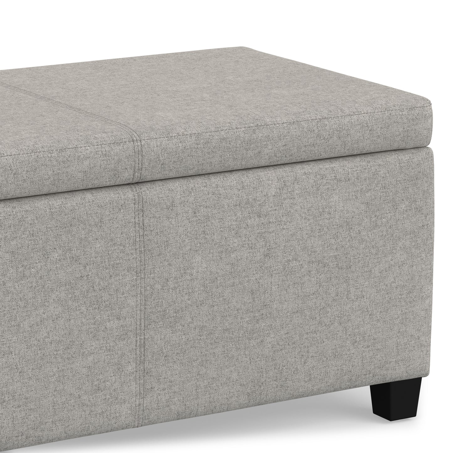 Cloud Grey Linen Style Fabric | Avalon Storage Ottoman in Linen