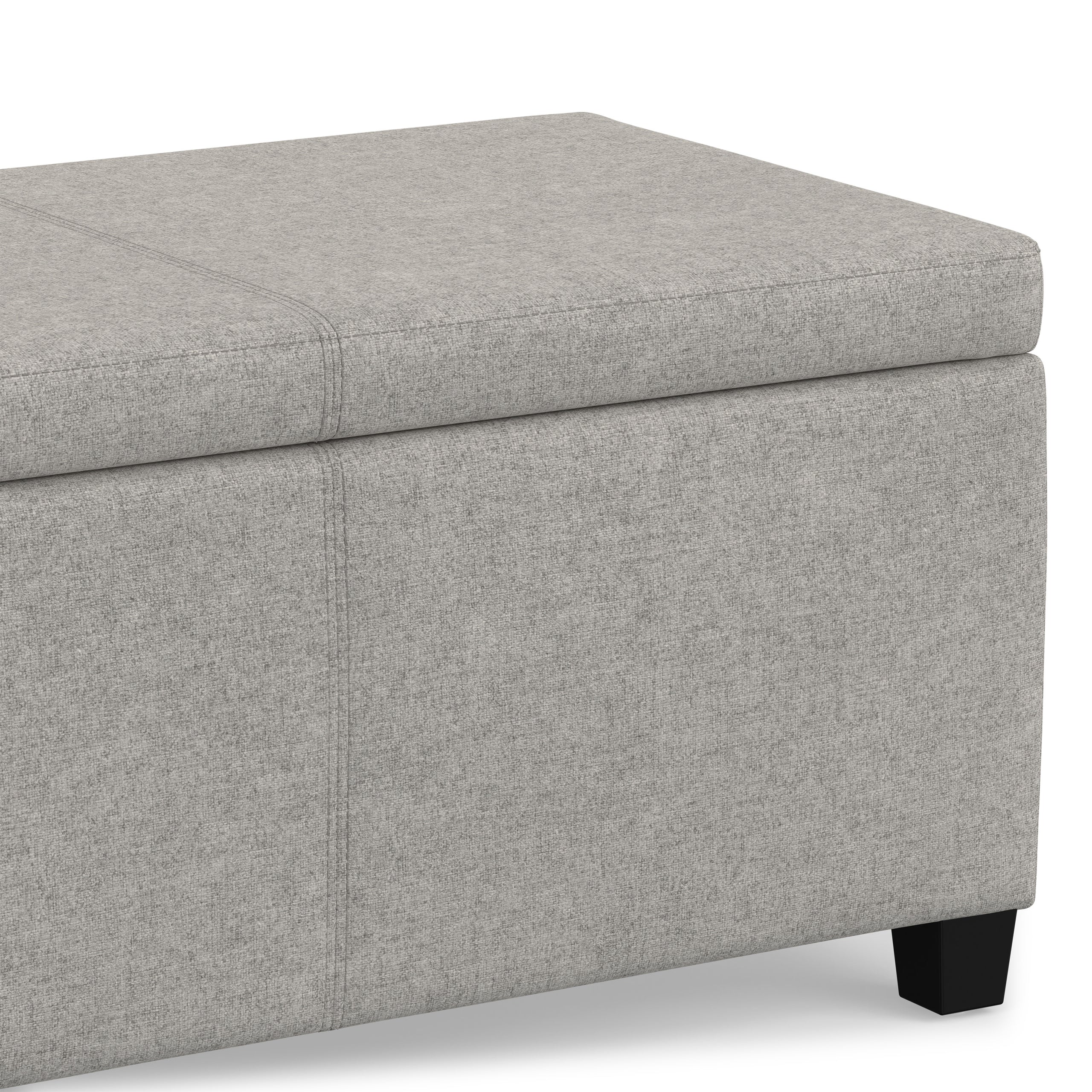 Cloud Grey Linen Style Fabric | Avalon Storage Ottoman in Linen