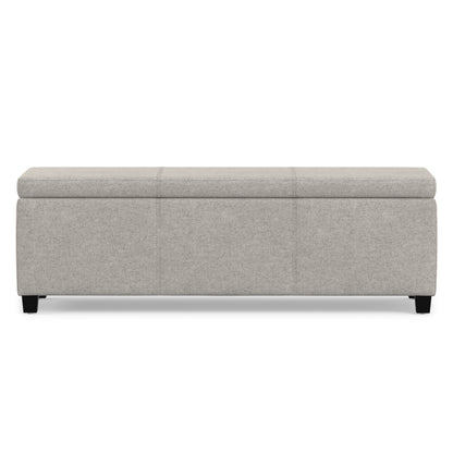 Cloud Grey Linen Style Fabric | Avalon Storage Ottoman in Linen