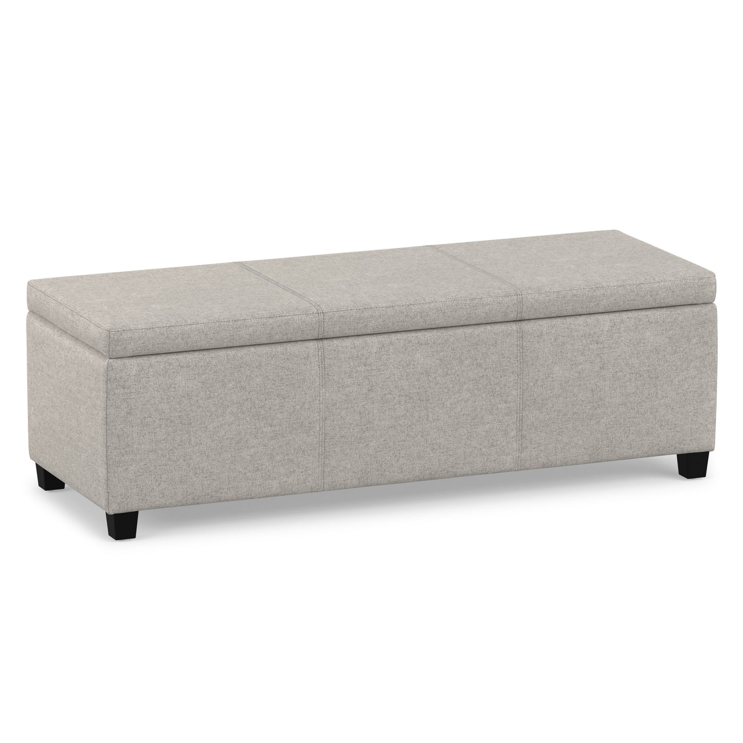 Cloud Grey Linen Style Fabric | Avalon Storage Ottoman in Linen