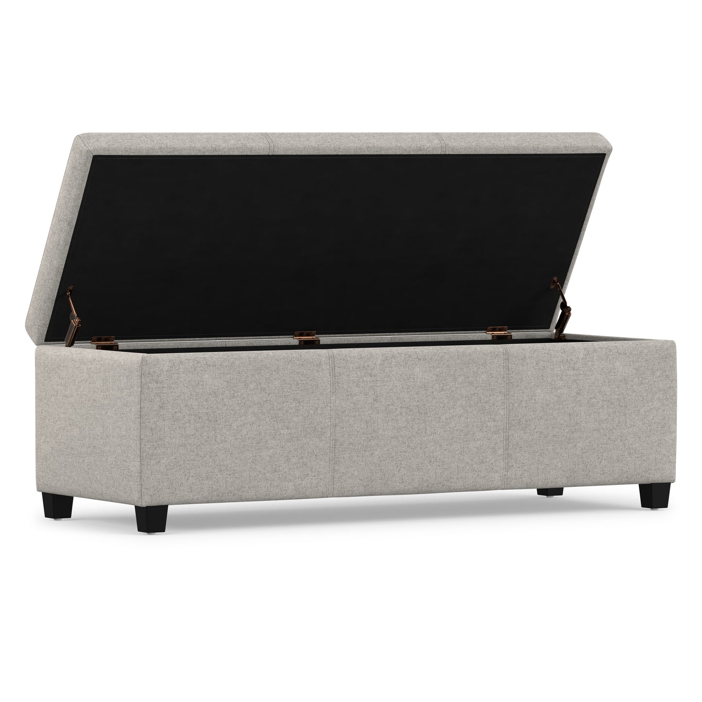 Cloud Grey Linen Style Fabric | Avalon Storage Ottoman in Linen