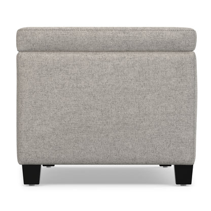 Cloud Grey Linen Style Fabric | Avalon Storage Ottoman in Linen