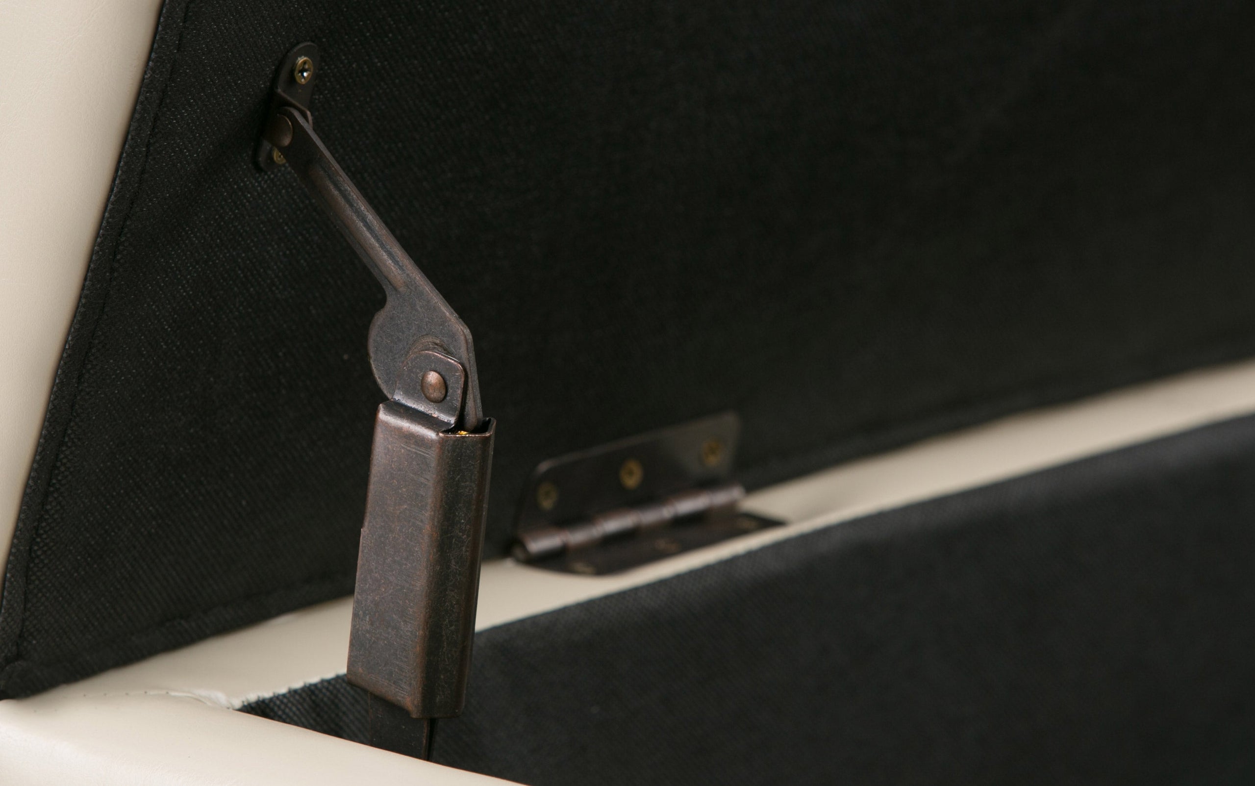 Satin Cream Vegan Leather | Avalon Storage Ottoman in Vegan Leather