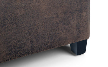 Distressed Brown Distressed Vegan Leather | Avalon Large Storage Ottoman Bench