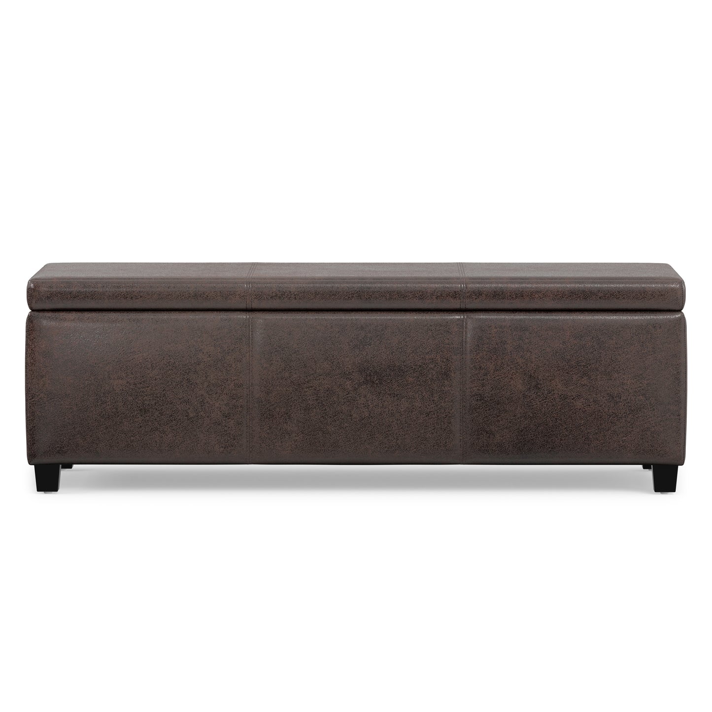 Distressed Brown  Distressed Vegan Leather | Avalon Storage Ottoman in Distressed Vegan Leather