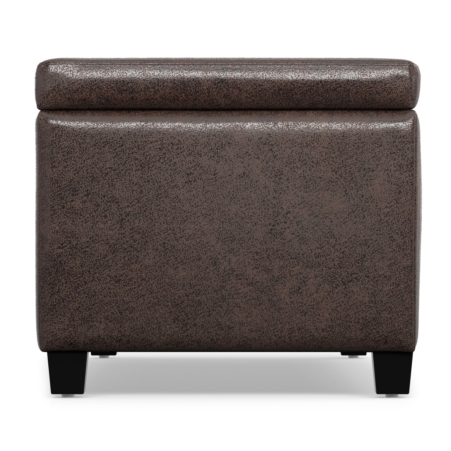 Distressed Brown  Distressed Vegan Leather | Avalon Storage Ottoman in Distressed Vegan Leather