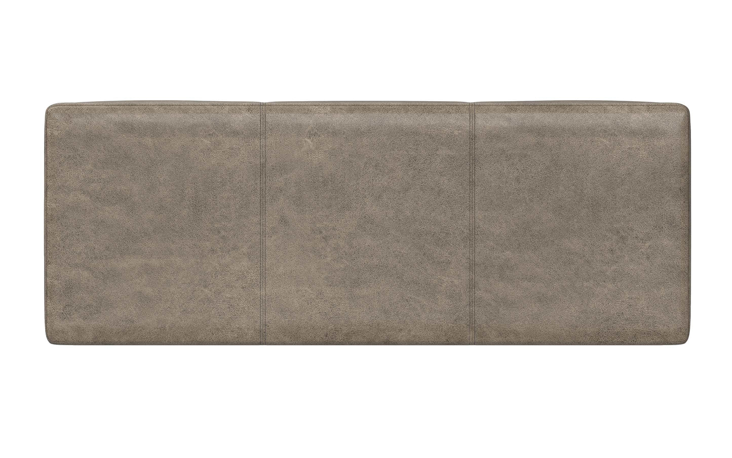 Distressed Smoky Grey Brown Distressed Vegan Leather | Avalon Large Storage Ottoman Bench