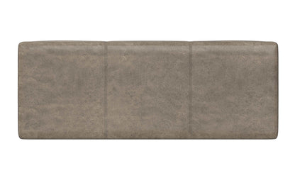 Distressed Smoky Grey Brown Distressed Vegan Leather | Avalon Large Storage Ottoman Bench