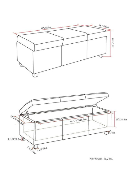 Distressed Grey Distressed Vegan Leather | Avalon Vegan Leather Storage Ottoman
