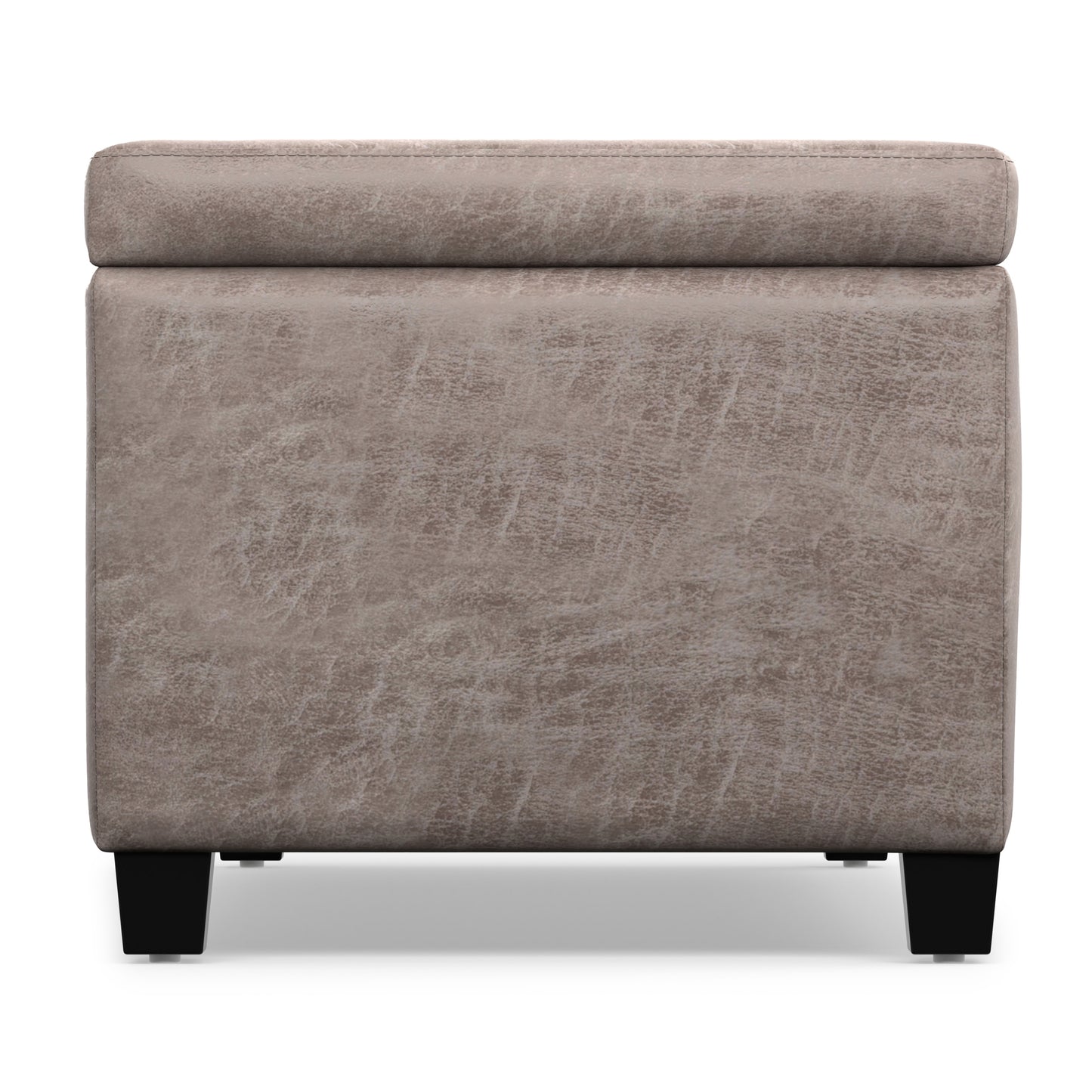 Distressed Grey  Distressed Vegan Leather | Avalon Storage Ottoman in Distressed Vegan Leather