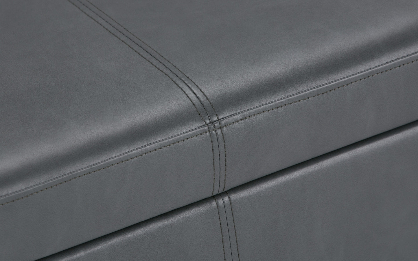 Stone Grey Vegan Leather | Avalon Storage Ottoman in Vegan Leather