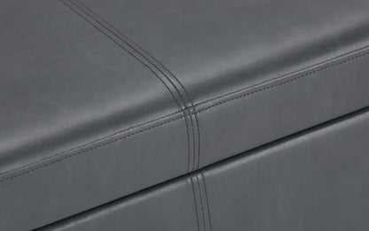 Stone Grey Vegan Leather | Avalon Storage Ottoman in Vegan Leather
