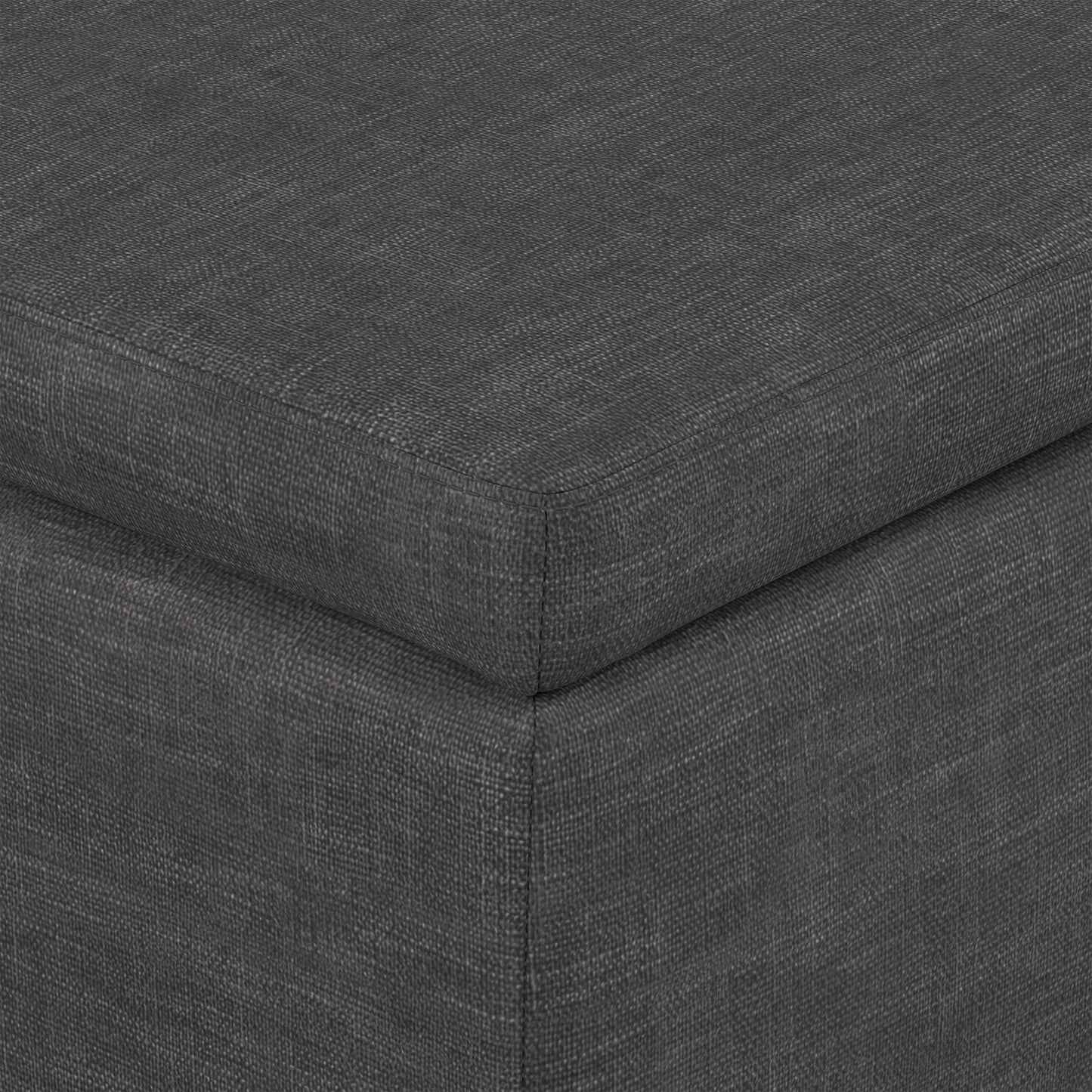 Slate Grey Linen Style Fabric | Avalon Storage Ottoman in Linen