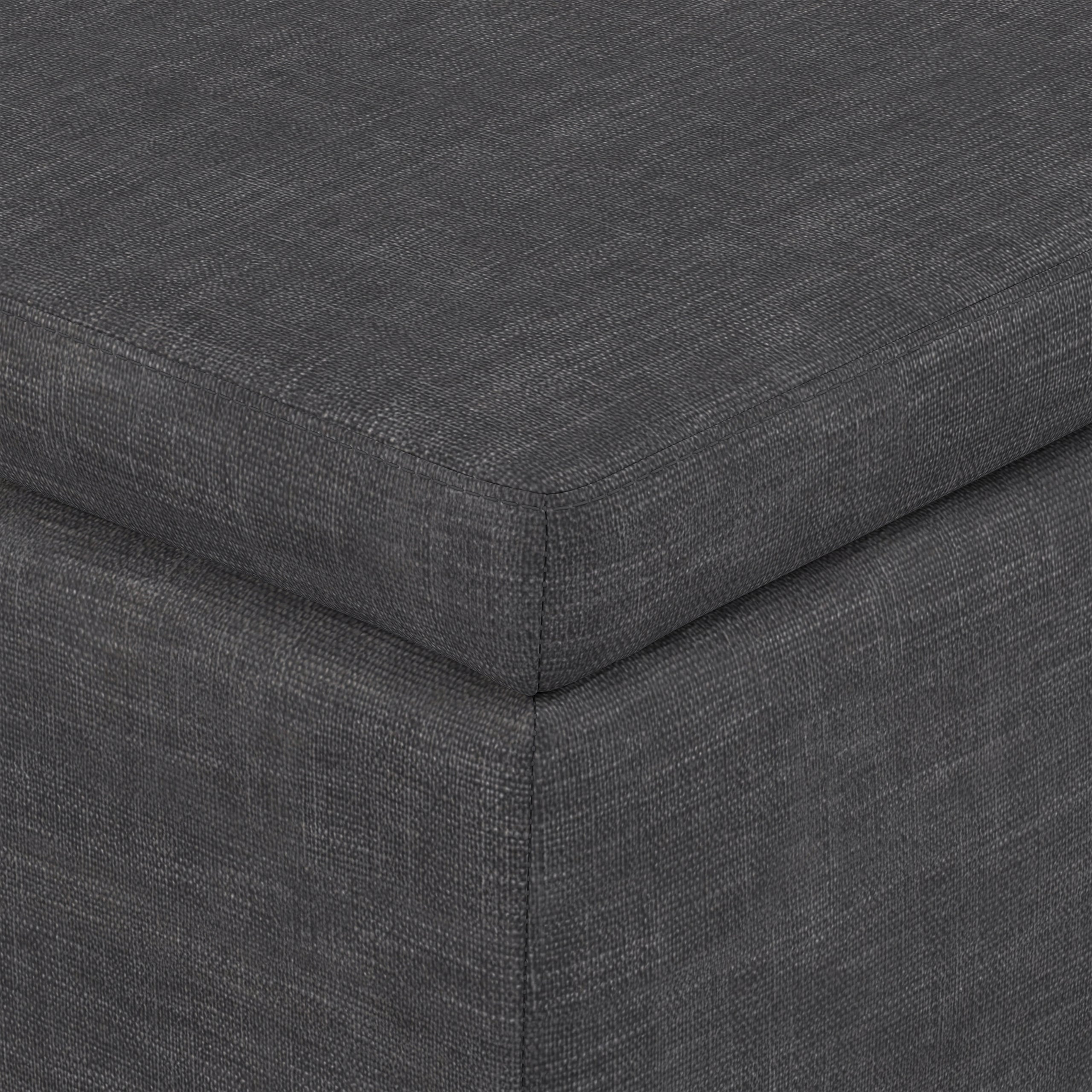 Slate Grey Linen Style Fabric | Avalon Storage Ottoman in Linen