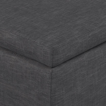 Slate Grey Linen Style Fabric | Avalon Storage Ottoman in Linen