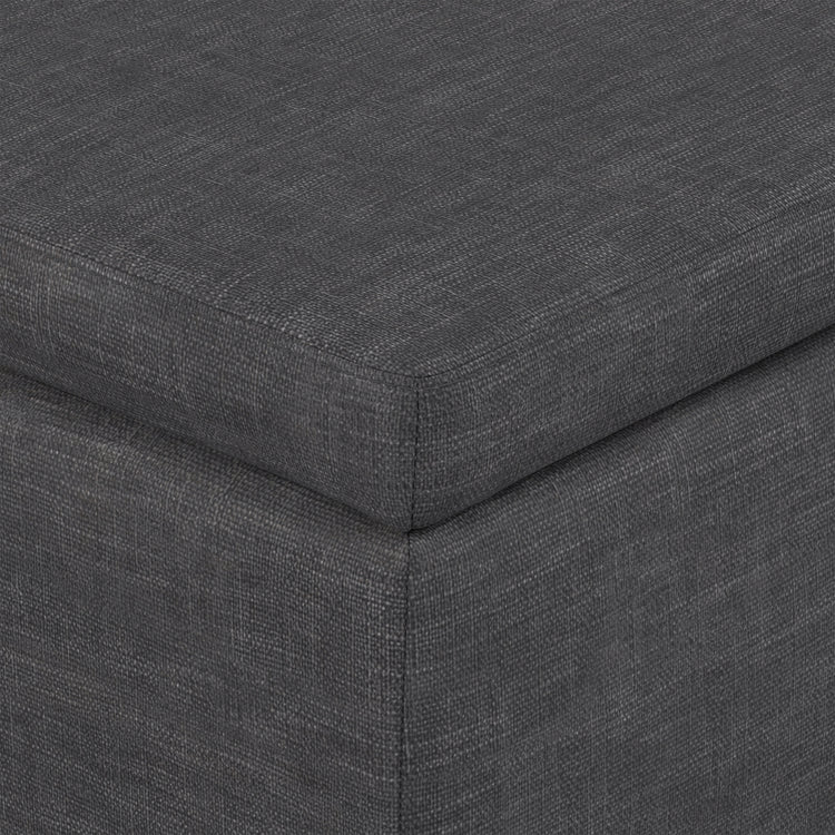 Slate Grey Linen Style Fabric | Avalon Storage Ottoman in Linen