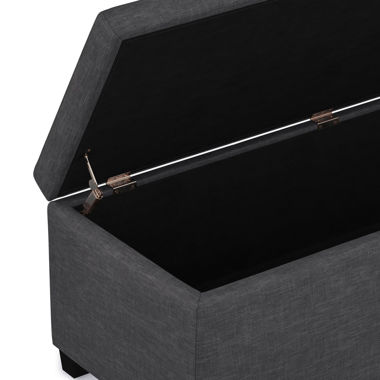 Slate Grey Linen Style Fabric | Avalon Storage Ottoman in Linen