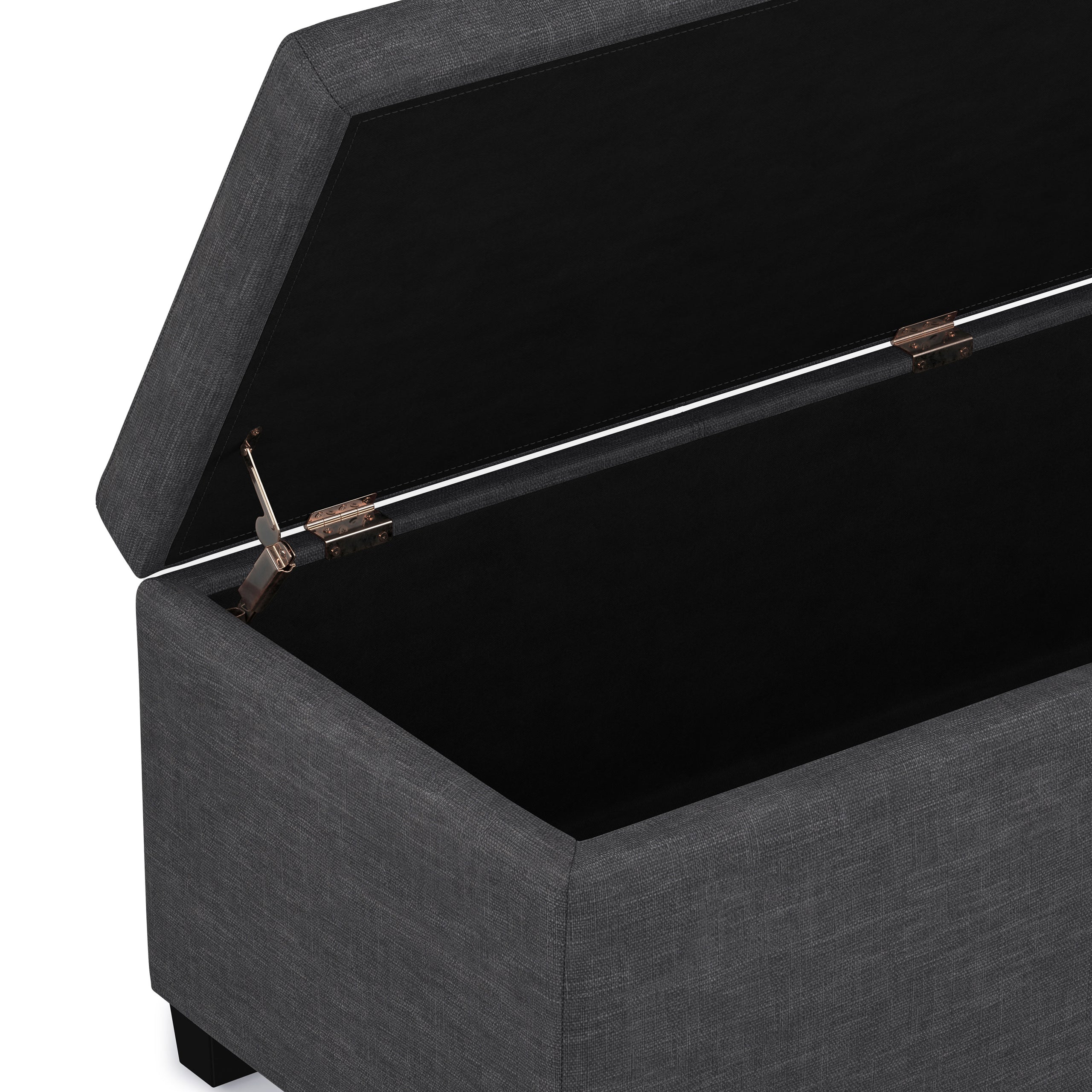 Slate Grey Linen Style Fabric | Avalon Storage Ottoman in Linen