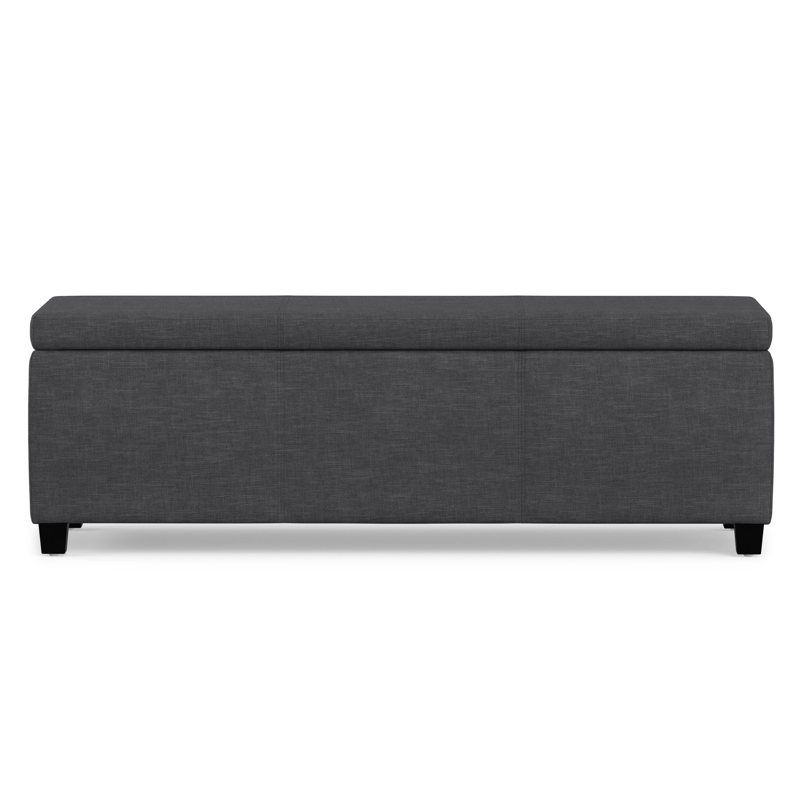 Slate Grey Linen Style Fabric | Avalon Storage Ottoman in Linen
