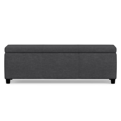 Slate Grey Linen Style Fabric | Avalon Storage Ottoman in Linen