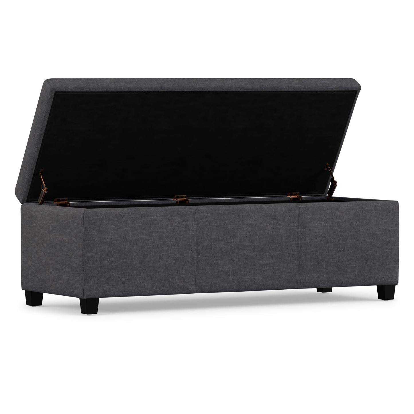 Slate Grey Linen Style Fabric | Avalon Storage Ottoman in Linen
