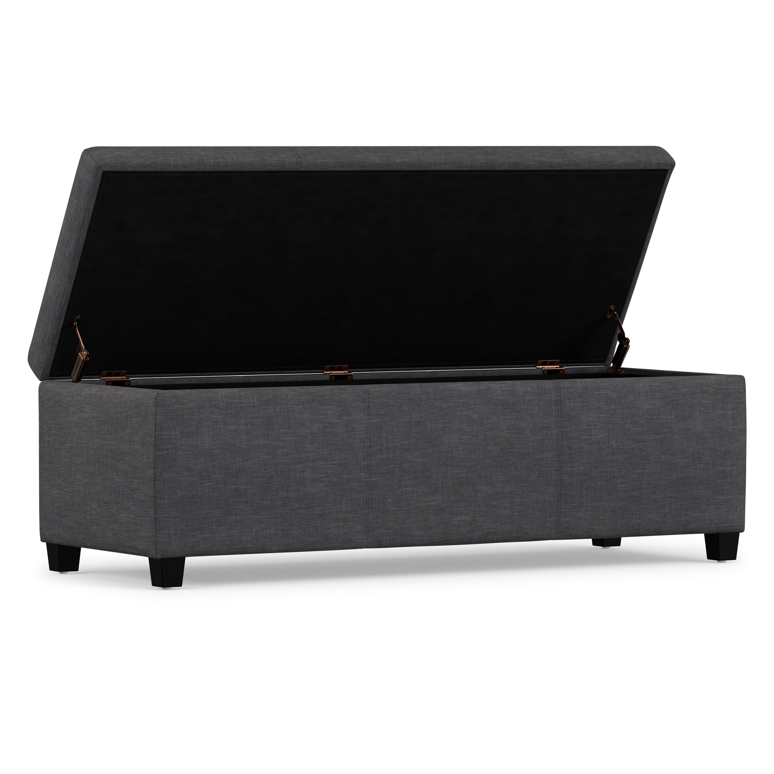 Slate Grey Linen Style Fabric | Avalon Storage Ottoman in Linen