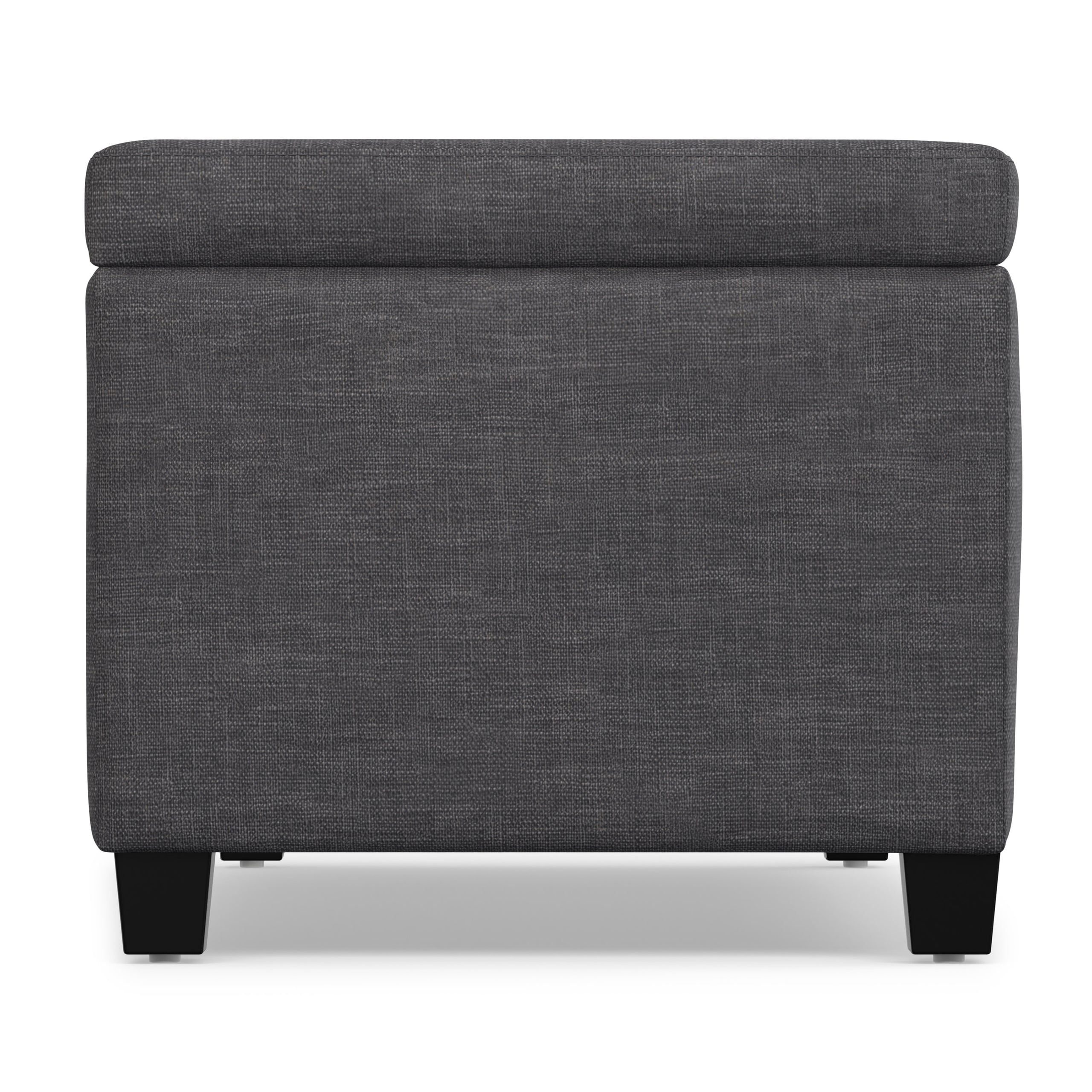 Slate Grey Linen Style Fabric | Avalon Storage Ottoman in Linen